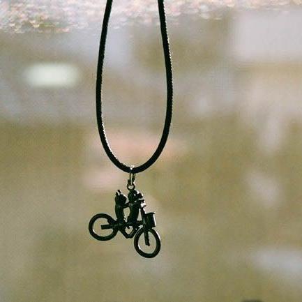 Adventurous World Bicycle Pendant Necklace